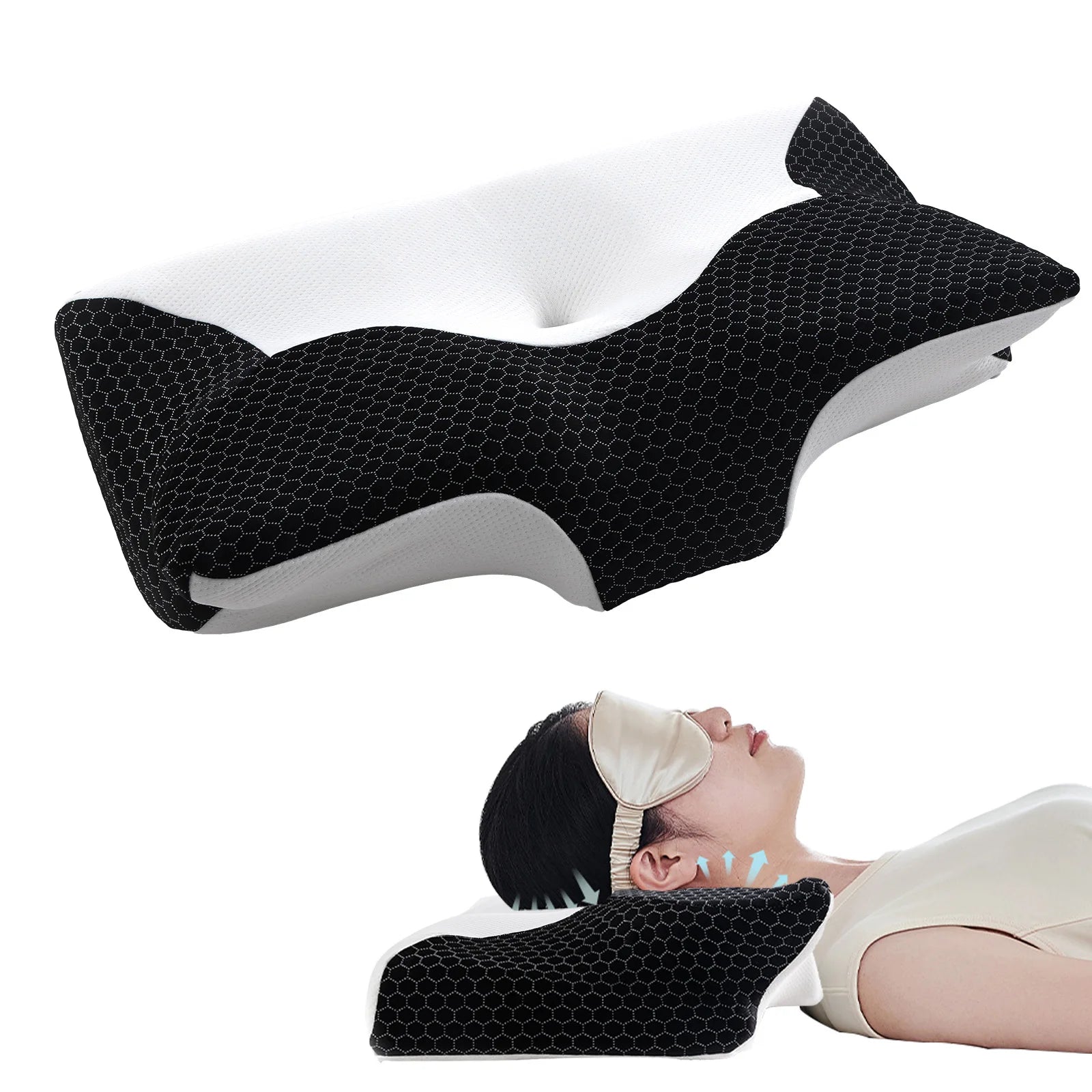 Cooling Memory Foam Pillow for Shoulder Pain Relief Supportive Ergonomic Cozy Sleeping Health Care Cervical Neck Pillow