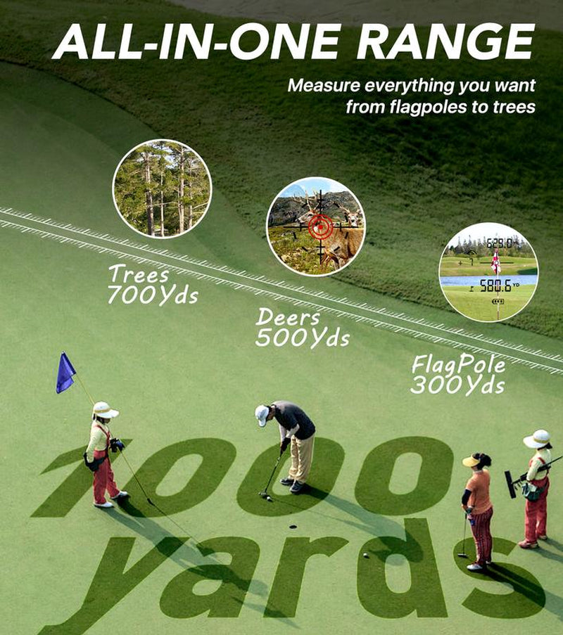 Coxivision Range Finder with Slope for Golf & Hunting, 1000Yards High-Precision Rangefinder, 6X Magnification, Pin-Seeker & Flag-Lock & Vibration, Bow/Rifle Mode, Tournament Legal Filler Gift Range Finder