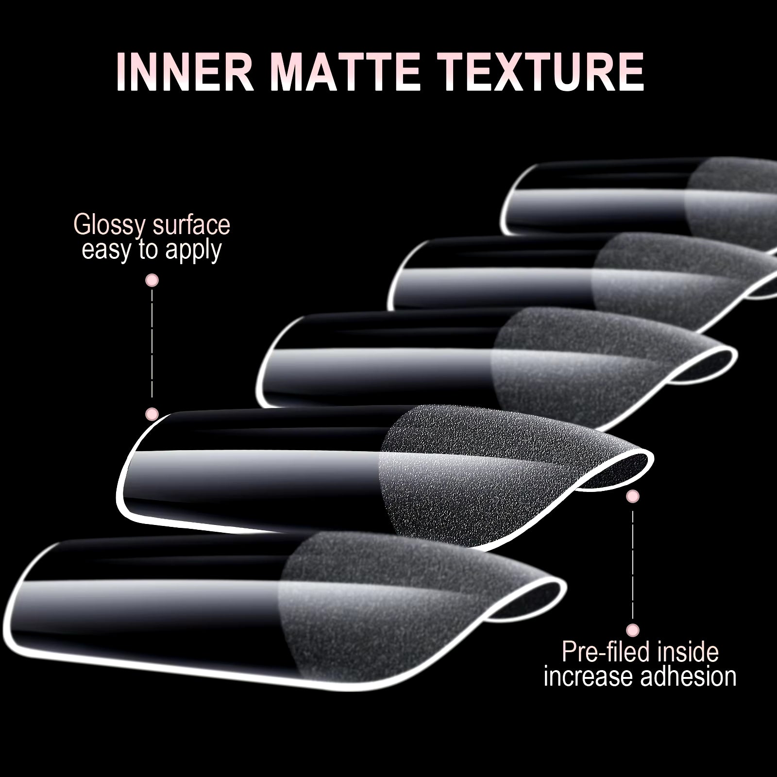 600Pcs Gel Nail Tips Half Matte Clear Acrylic Nail Tips False Nail Tips for Nail Extension Manicure Tools for Nail Art Salon