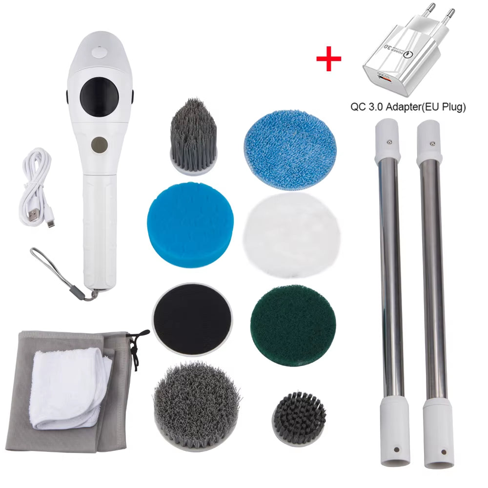 Electric Cleaning Brush 8 in 1 Multifunctional Household Wireless Rotatable Cleaning Brush for Bathroom Kitchen Windows Toilet